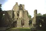 Ruinous Huntly Castle, Aberdeenshire whose heraldic doorway was personally hacked by monarch James VI 